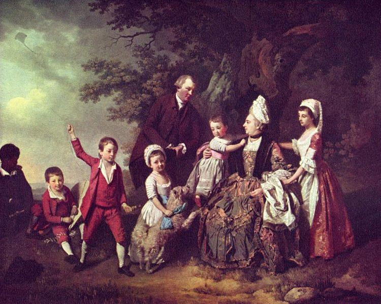Johann Zoffany Paisaje con un grupo de familia Sweden oil painting art